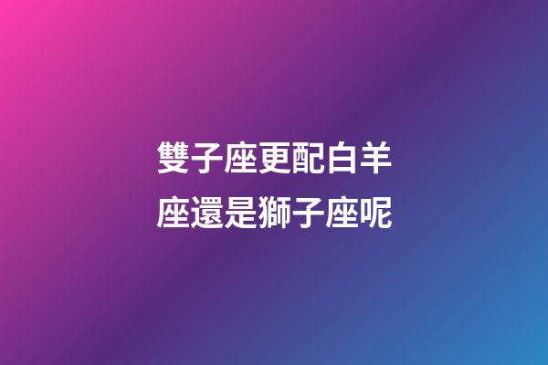 雙子座更配白羊座還是獅子座呢-第1張-星座運勢-玄機派