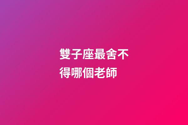 雙子座最舍不得哪個老師-第1張-星座運勢-玄機派
