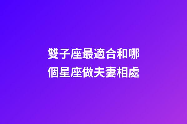 雙子座最適合和哪個星座做夫妻相處-第1張-星座運勢-玄機派