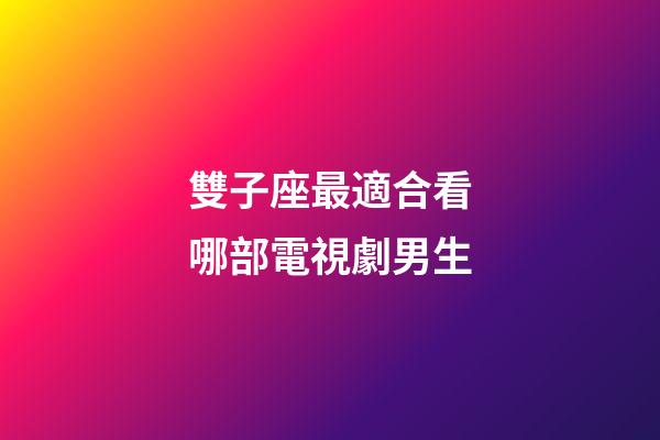 雙子座最適合看哪部電視劇男生-第1張-星座運勢-玄機派