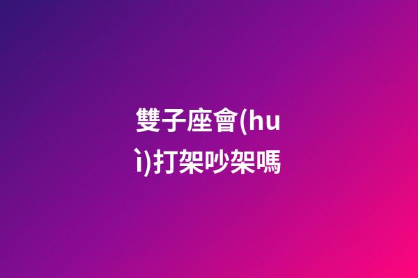 雙子座會(huì)打架吵架嗎-第1張-星座運(yùn)勢(shì)-玄機(jī)派