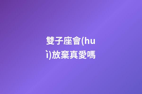 雙子座會(huì)放棄真愛嗎-第1張-星座運(yùn)勢(shì)-玄機(jī)派