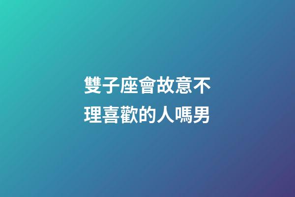 雙子座會故意不理喜歡的人嗎男-第1張-星座運勢-玄機派
