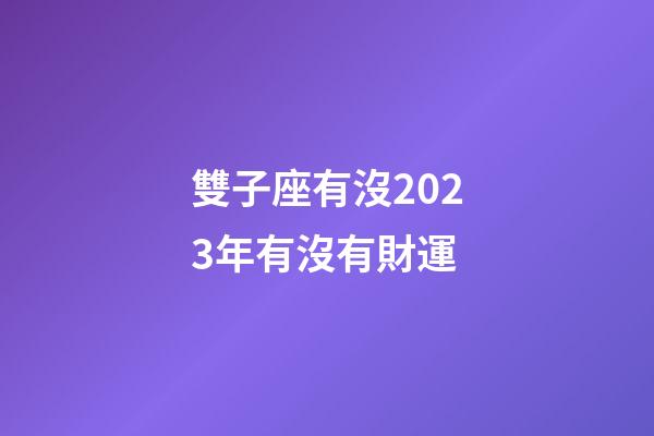 雙子座有沒2023年有沒有財運-第1張-星座運勢-玄機派