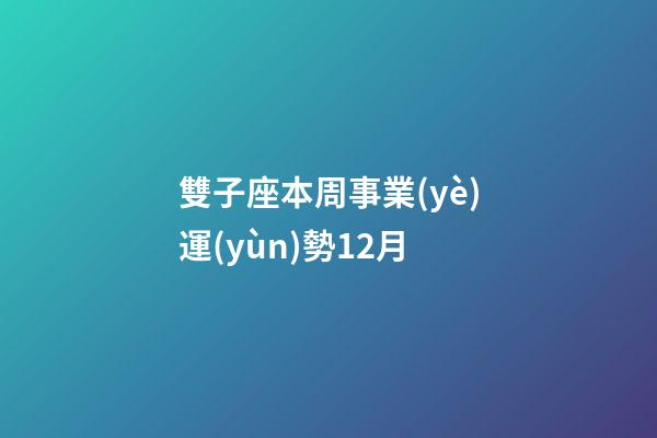 雙子座本周事業(yè)運(yùn)勢12月-第1張-星座運(yùn)勢-玄機(jī)派