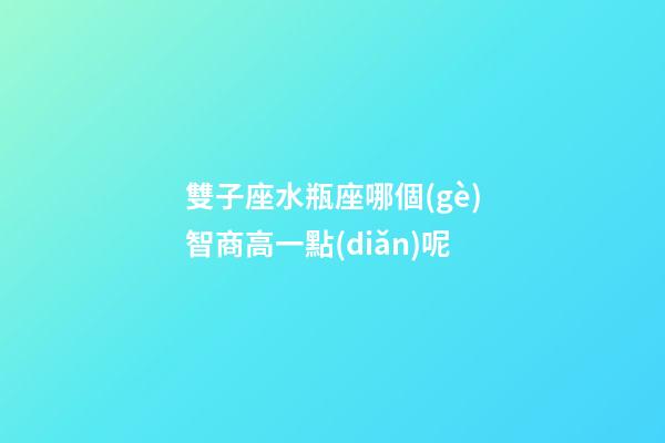 雙子座水瓶座哪個(gè)智商高一點(diǎn)呢-第1張-星座運(yùn)勢(shì)-玄機(jī)派