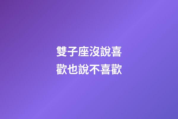雙子座沒說喜歡也說不喜歡-第1張-星座運勢-玄機派