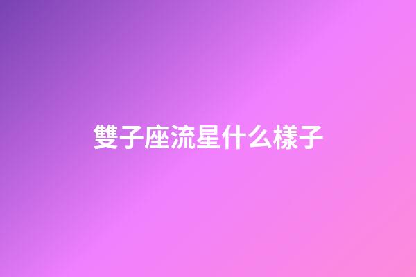 雙子座流星什么樣子