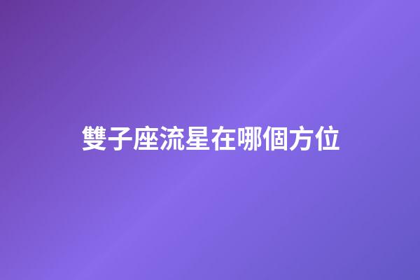 雙子座流星在哪個方位-第1張-星座運勢-玄機派
