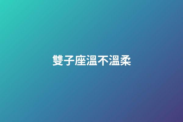 雙子座溫不溫柔-第1張-星座運勢-玄機派