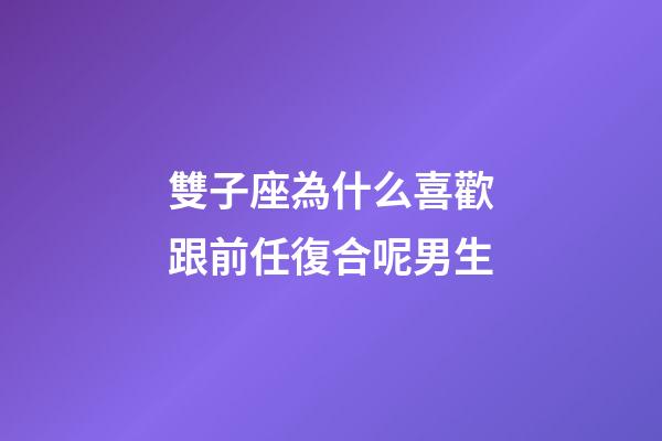 雙子座為什么喜歡跟前任復合呢男生-第1張-星座運勢-玄機派