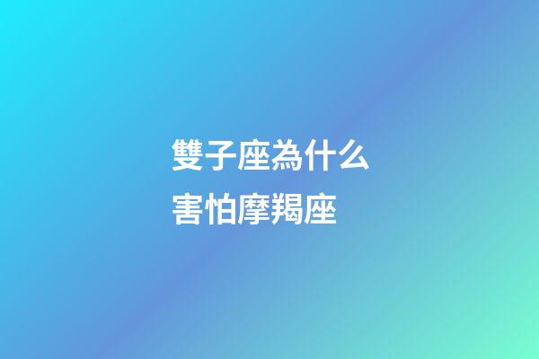 雙子座為什么害怕摩羯座-第1張-星座運勢-玄機派
