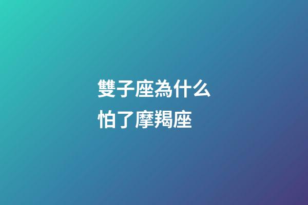 雙子座為什么怕了摩羯座-第1張-星座運勢-玄機派