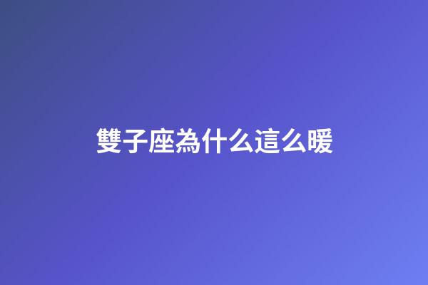 雙子座為什么這么暖-第1張-星座運(yùn)勢-玄機(jī)派