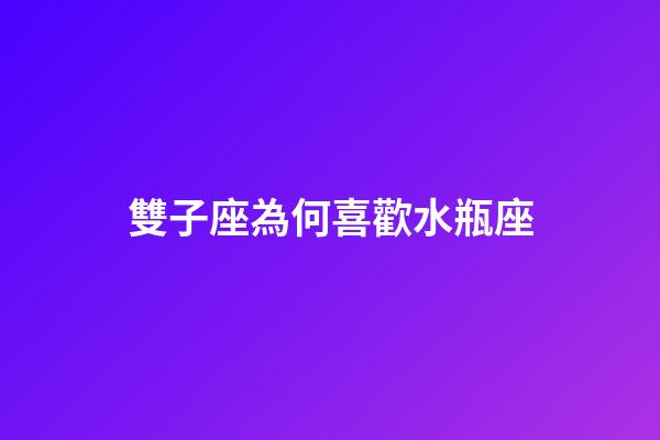 雙子座為何喜歡水瓶座（為什么雙子座離不開水瓶座）-第1張-星座運勢-玄機派