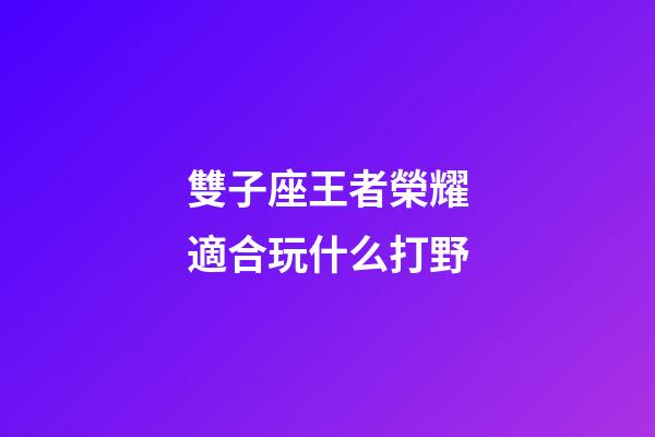 雙子座王者榮耀適合玩什么打野-第1張-星座運勢-玄機派