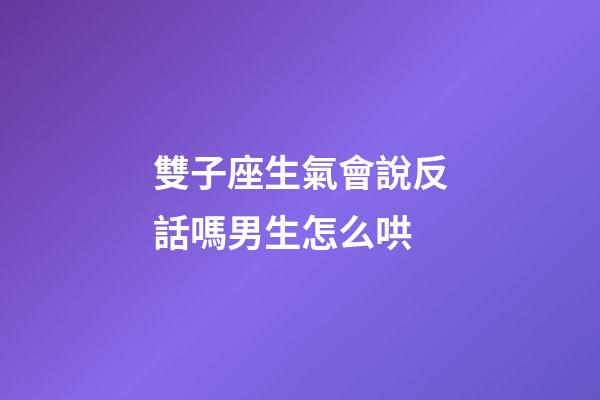 雙子座生氣會說反話嗎男生怎么哄-第1張-星座運勢-玄機派