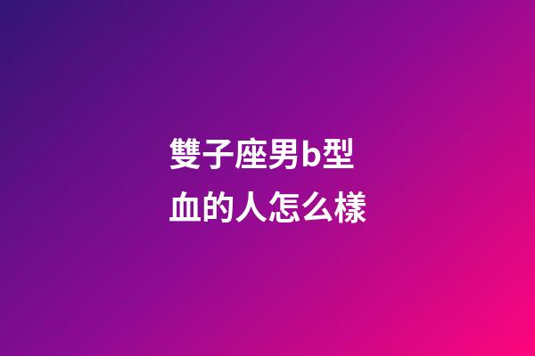 雙子座男b型血的人怎么樣-第1張-星座運(yùn)勢(shì)-玄機(jī)派