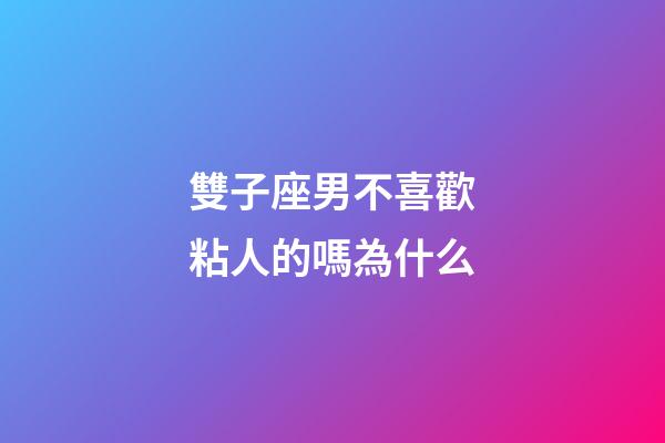 雙子座男不喜歡粘人的嗎為什么-第1張-星座運勢-玄機派