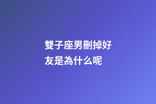 雙子座男刪掉好友是為什么呢-第1張-星座運勢-玄機派
