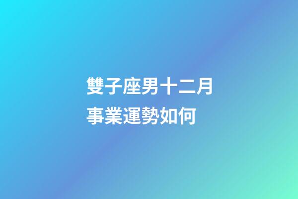 雙子座男十二月事業運勢如何-第1張-星座運勢-玄機派