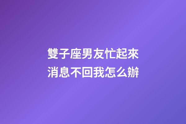 雙子座男友忙起來消息不回我怎么辦-第1張-星座運(yùn)勢-玄機(jī)派
