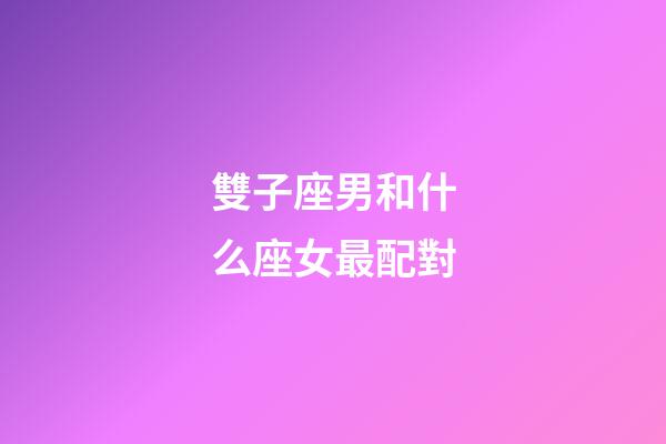 雙子座男和什么座女最配對-第1張-星座運勢-玄機派