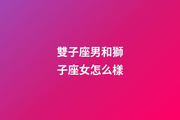 雙子座男和獅子座女怎么樣-第1張-星座運勢-玄機派