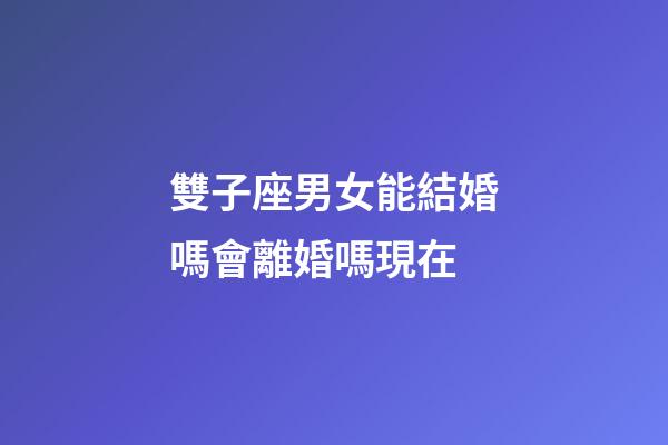 雙子座男女能結婚嗎會離婚嗎現在-第1張-星座運勢-玄機派