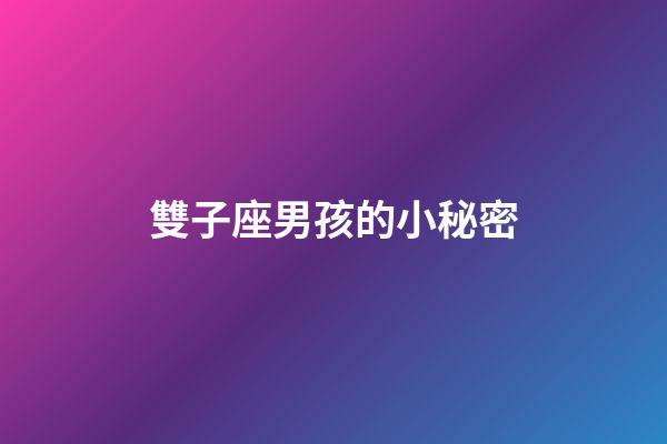 雙子座男孩的小秘密-第1張-星座運勢-玄機派