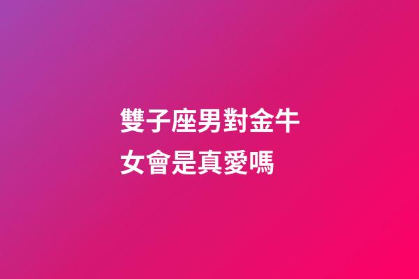 雙子座男對金牛女會是真愛嗎-第1張-星座運勢-玄機派
