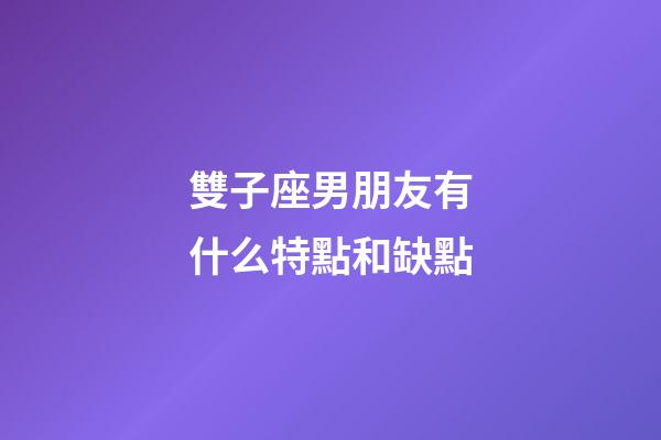 雙子座男朋友有什么特點和缺點-第1張-星座運勢-玄機派