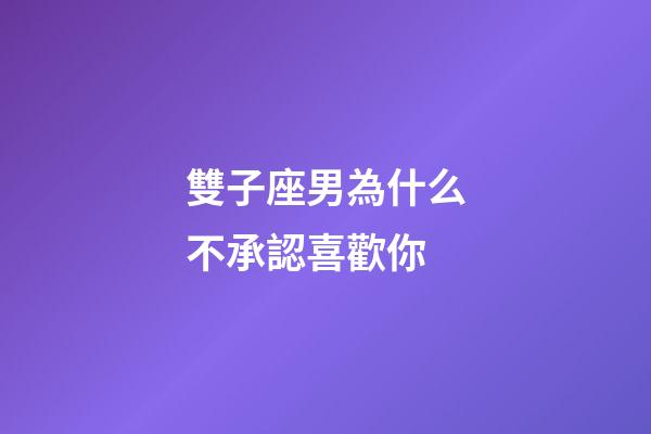 雙子座男為什么不承認喜歡你-第1張-星座運勢-玄機派