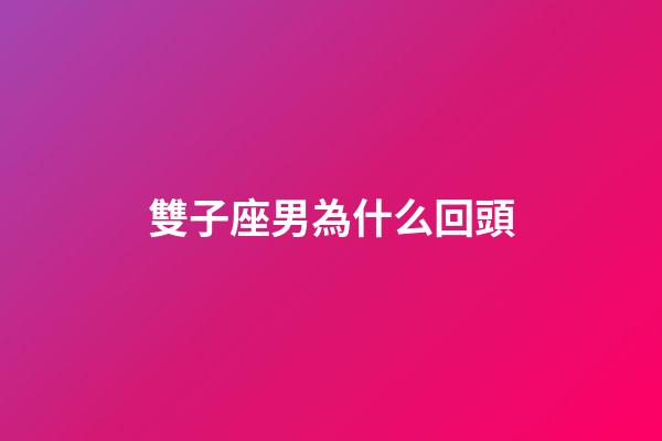 雙子座男為什么回頭-第1張-星座運勢-玄機派