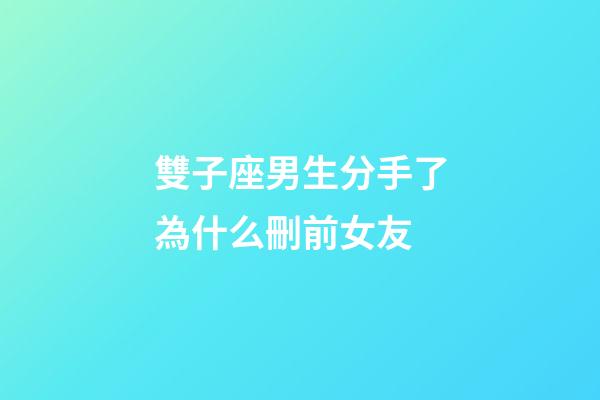 雙子座男生分手了為什么刪前女友-第1張-星座運勢-玄機派