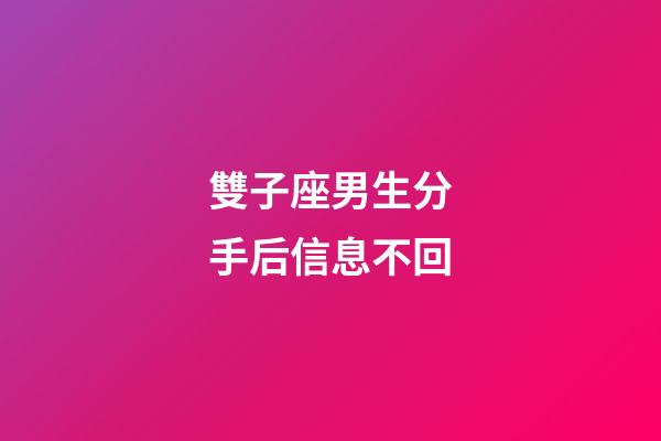 雙子座男生分手后信息不回-第1張-星座運勢-玄機派