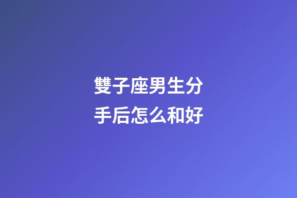 雙子座男生分手后怎么和好-第1張-星座運勢-玄機派