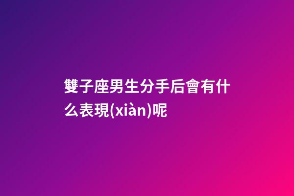 雙子座男生分手后會有什么表現(xiàn)呢-第1張-星座運勢-玄機(jī)派