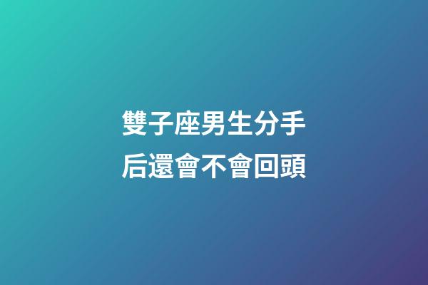雙子座男生分手后還會不會回頭-第1張-星座運勢-玄機派