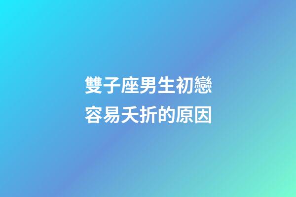 雙子座男生初戀容易夭折的原因-第1張-星座運(yùn)勢(shì)-玄機(jī)派