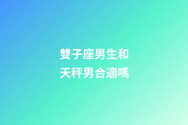 雙子座男生和天秤男合適嗎-第1張-星座運勢-玄機派