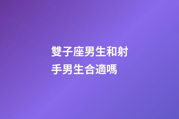 雙子座男生和射手男生合適嗎-第1張-星座運勢-玄機(jī)派