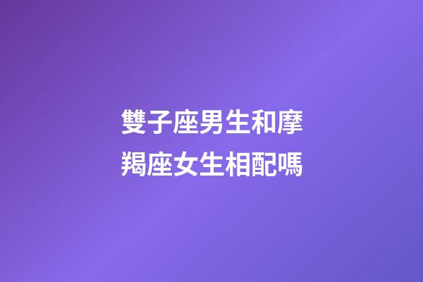 雙子座男生和摩羯座女生相配嗎-第1張-星座運勢-玄機派