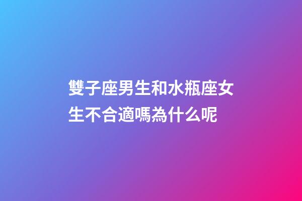 雙子座男生和水瓶座女生不合適嗎為什么呢-第1張-星座運(yùn)勢(shì)-玄機(jī)派