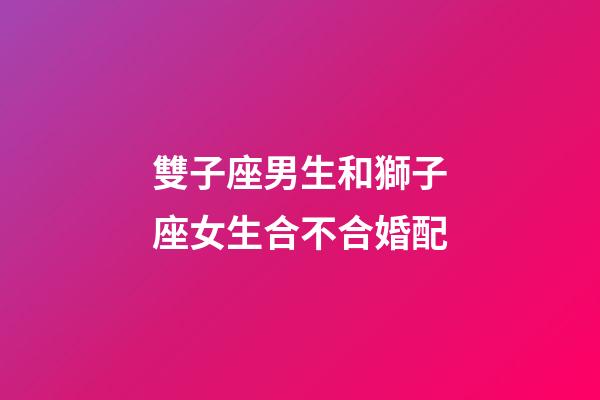雙子座男生和獅子座女生合不合婚配-第1張-星座運勢-玄機派