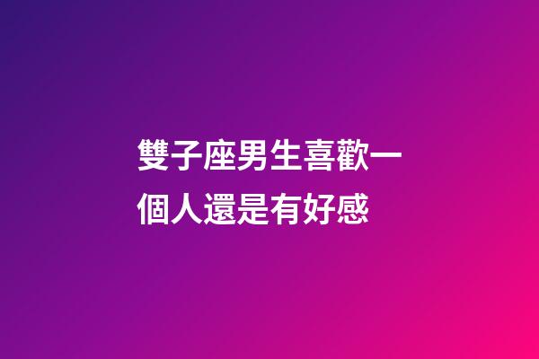 雙子座男生喜歡一個人還是有好感-第1張-星座運勢-玄機派