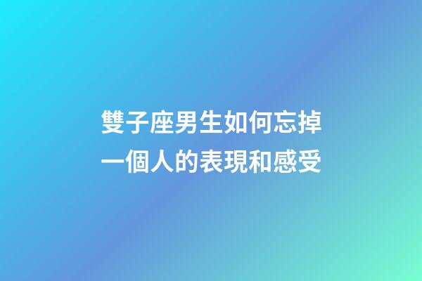 雙子座男生如何忘掉一個人的表現和感受