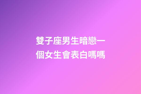 雙子座男生暗戀一個女生會表白嗎嗎-第1張-星座運勢-玄機派