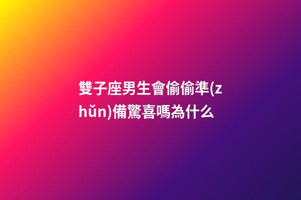 雙子座男生會偷偷準(zhǔn)備驚喜嗎為什么-第1張-星座運(yùn)勢-玄機(jī)派