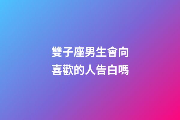 雙子座男生會向喜歡的人告白嗎-第1張-星座運勢-玄機派